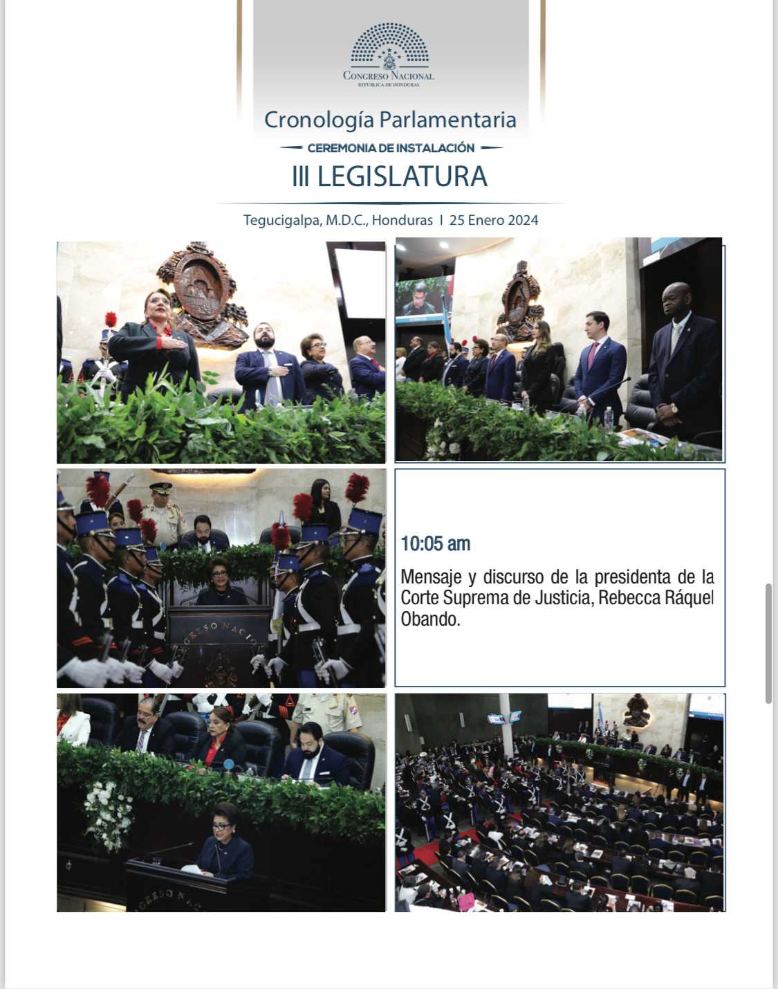 Cronología Parlamentaria Instalación III Legislatura 